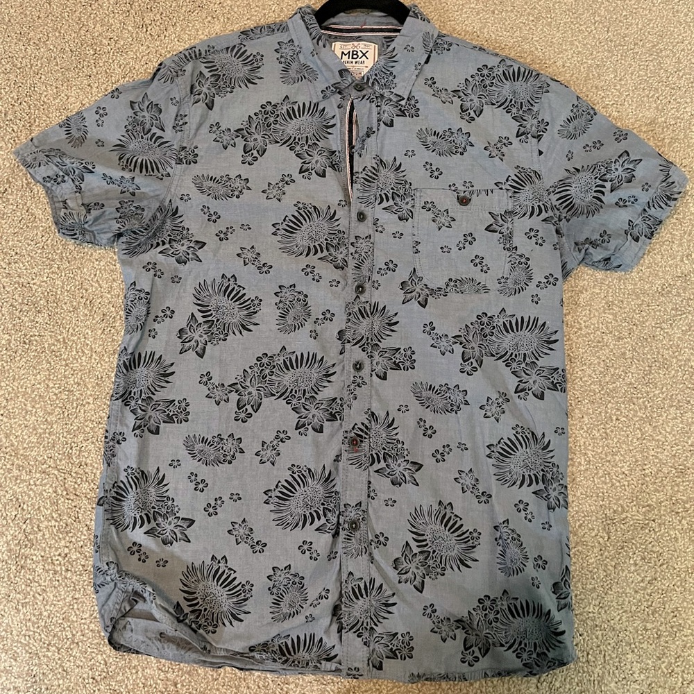 MBX DENIM WEAR FLORAL SHIRT